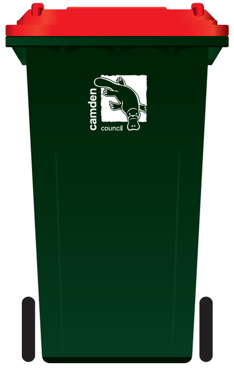 an closed green recycling dumpster surrounded by green garbage