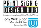 Print sign and design hub logo